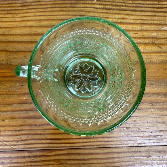 Vintage Indiana Glass Green Depression Cups | Sandwich Pattern | Set of 4 - Picture 16 of 16